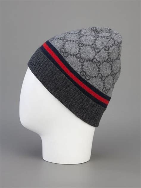 gucci beanie grey|gucci hat men grey.